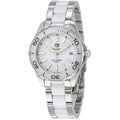 Shop Authentic Tag Heuer Aquaracer Quartz White Dial Two Tone Steel Strap Watch Women - WAY131B.BA0914 - Luxxuri