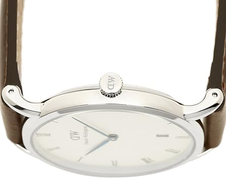 Shop Authentic Daniel Wellington Dapper Bristol White Dial Brown Leather Strap Watch For Women - DW00100098 - Luxxuri