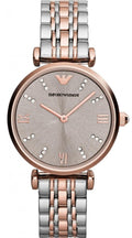 Shop Authentic Emporio Armani Gianni T Bar Grey Dial Two Tone Steel Strap Watch For Women - AR1840 - Luxxuri