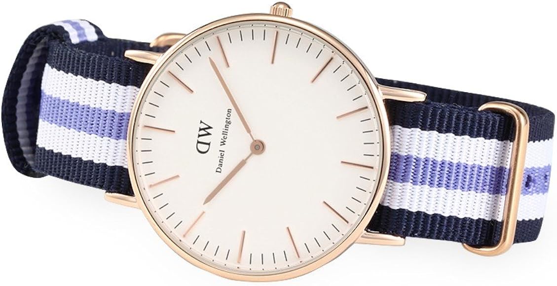 Shop Authentic Daniel Wellington Classic Trinity White Dial Three Tone Nylon Strap Watch For Women - 0509DW - Luxxuri