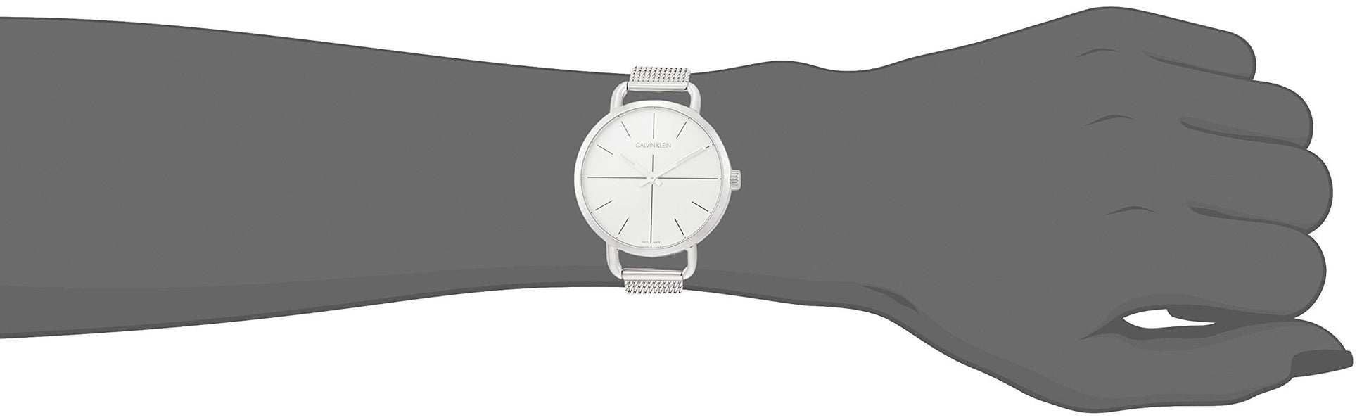 Shop Authentic Calvin Klein Even White Dial Silver Mesh Bracelet Watch for Women - K7B23126 - Luxxuri