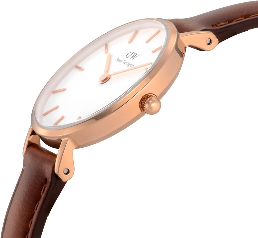 Shop Authentic Daniel Wellington Classic Petite St Mawes White Dial Brown Leather Strap Watch For Women - DW00100231 - Luxxuri