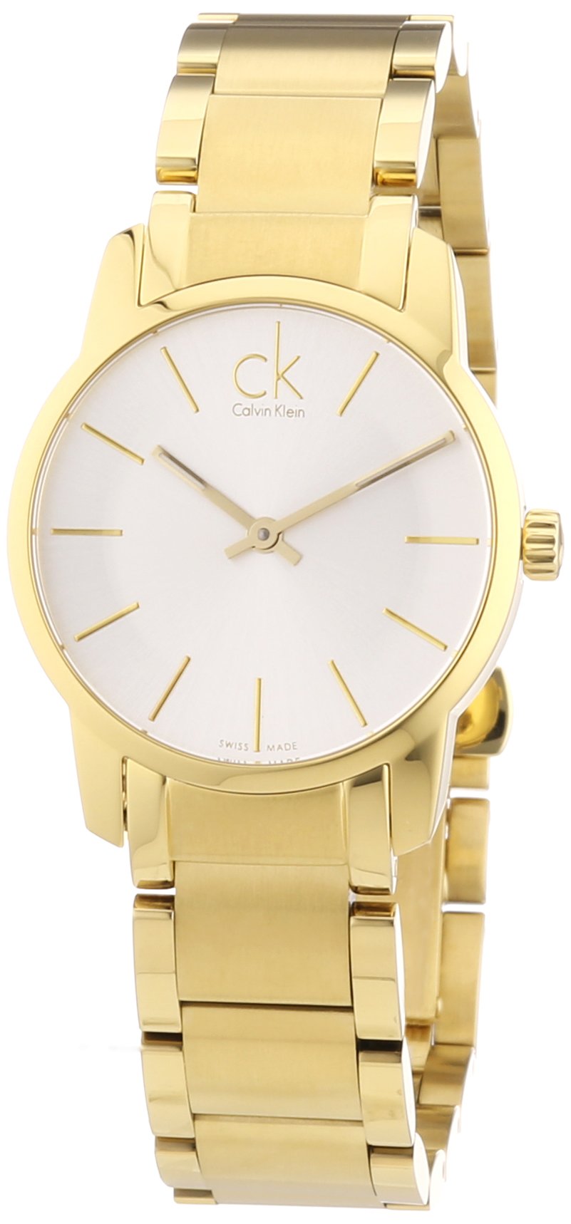 Shop Authentic Calvin Klein City White Dial Gold Steel Strap Watch for Women - K2G23546 - Luxxuri