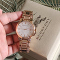 Shop Authentic Burberry The City White Dial Rose Gold Steel Strap Watch for Women - BU9004 - Luxxuri