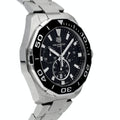 Shop Authentic Tag Heuer Aquaracer Quartz Chronograph Black Dial Silver Steel Strap Watch for Men - CAY111A.BA0927 - Luxxuri