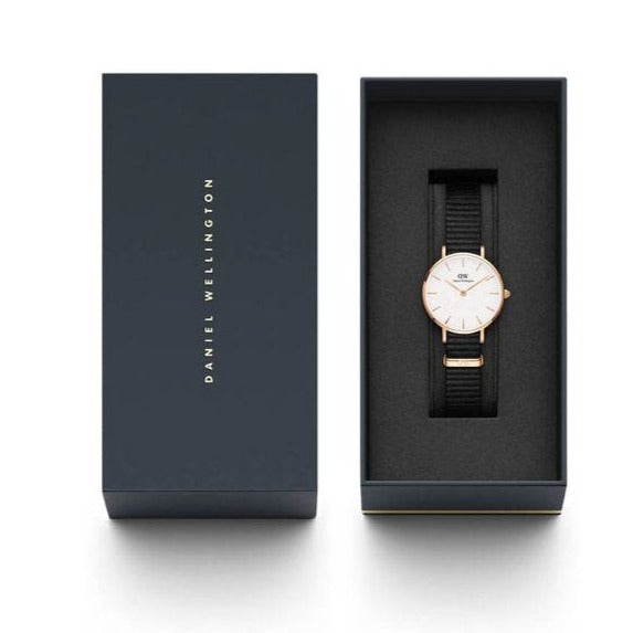 Shop Authentic Daniel Wellington Classic Petite Cornwall White Dial Green NATO Strap Watch For Women - DW00100253 - Luxxuri