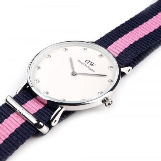 Shop Authentic Daniel Wellington Classy Winchester White Dial Two Tone NATO Strap Watch For Women - DW00100081 - Luxxuri