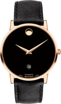 Shop Authentic Movado Museum Classic Black Dial Black Leather Strap Watch for Men - 0607196 - Luxxuri