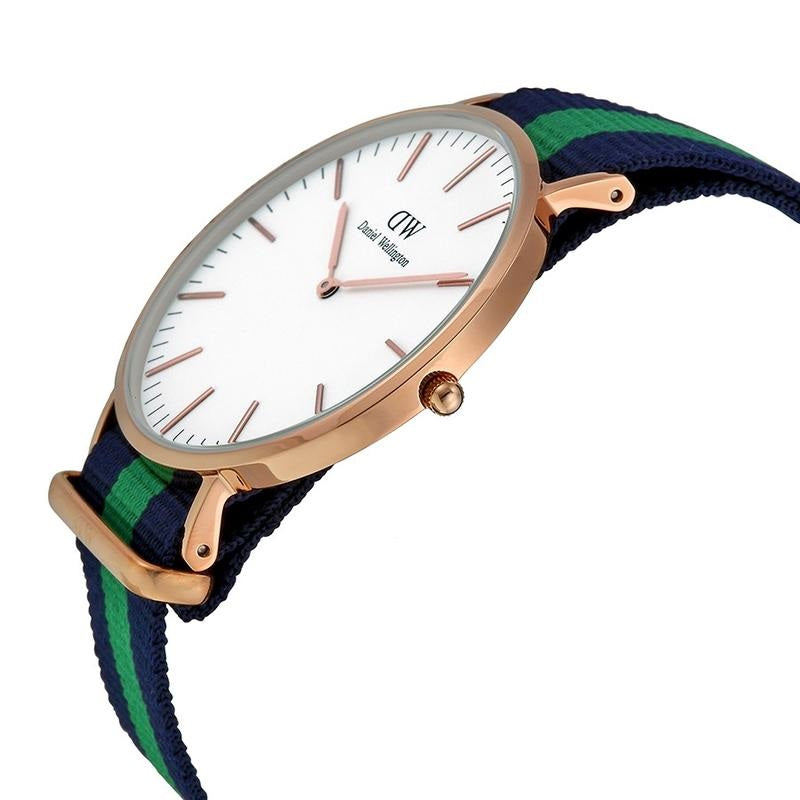 Shop Authentic Daniel Wellington Classic Warwick White Dial Two Tone Nylon Strap Watch for Men - DW00100005 - Luxxuri