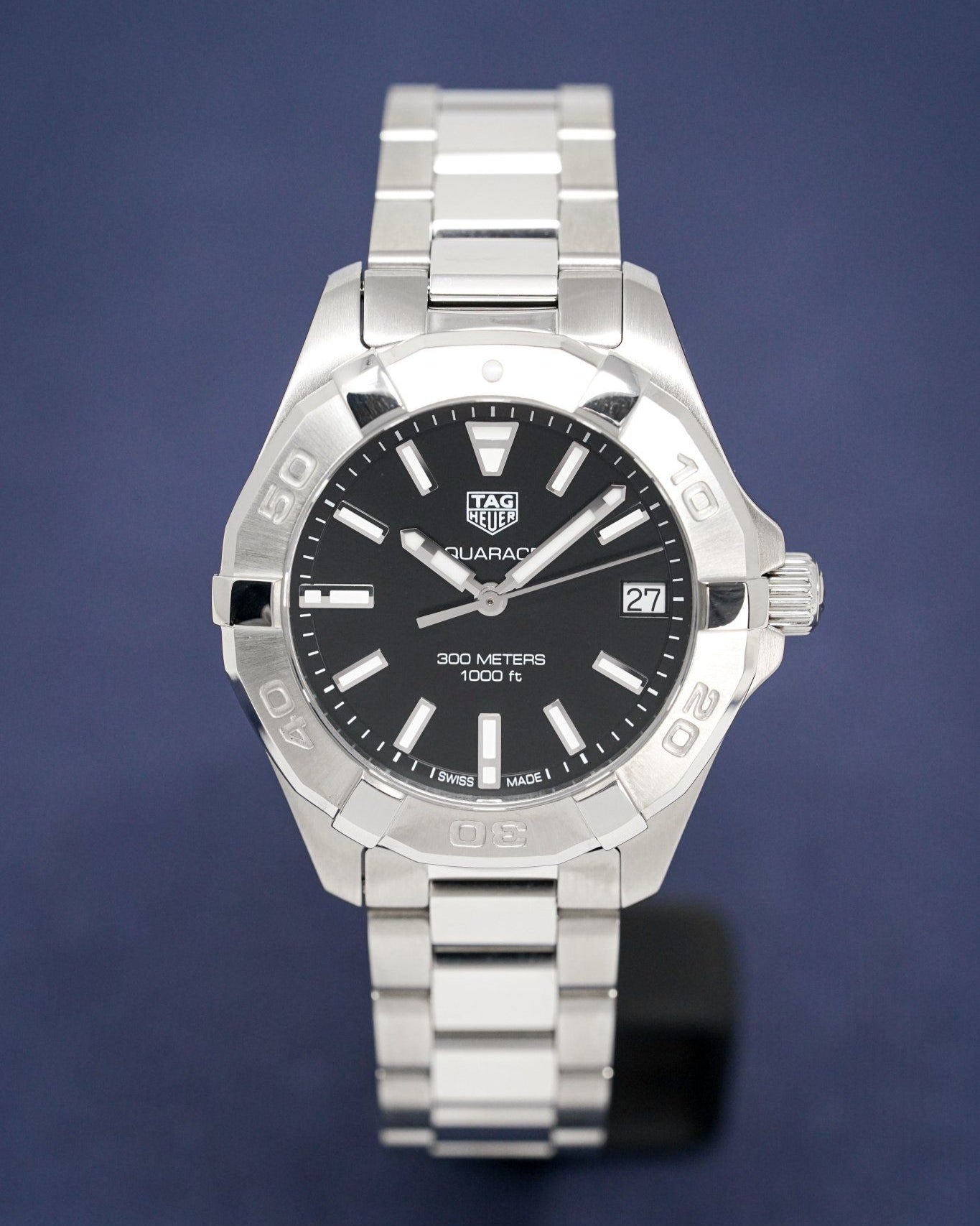 Tag Heuer Aquaracer Black Dial Silver Steel Strap Watch for Women - WBD1310.BA0740