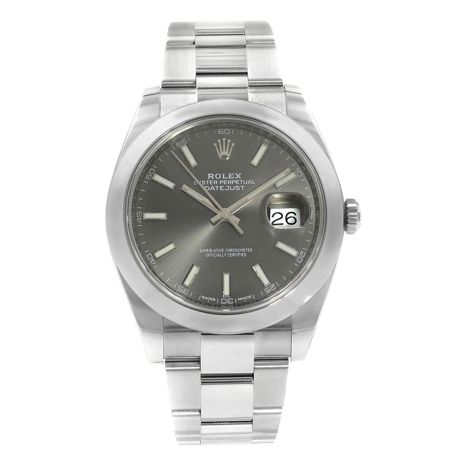 Shop Authentic Rolex Datejust 41 Oyster Grey Dial Oystersteel Strap Watch for Men - M126300-0007 - Luxxuri