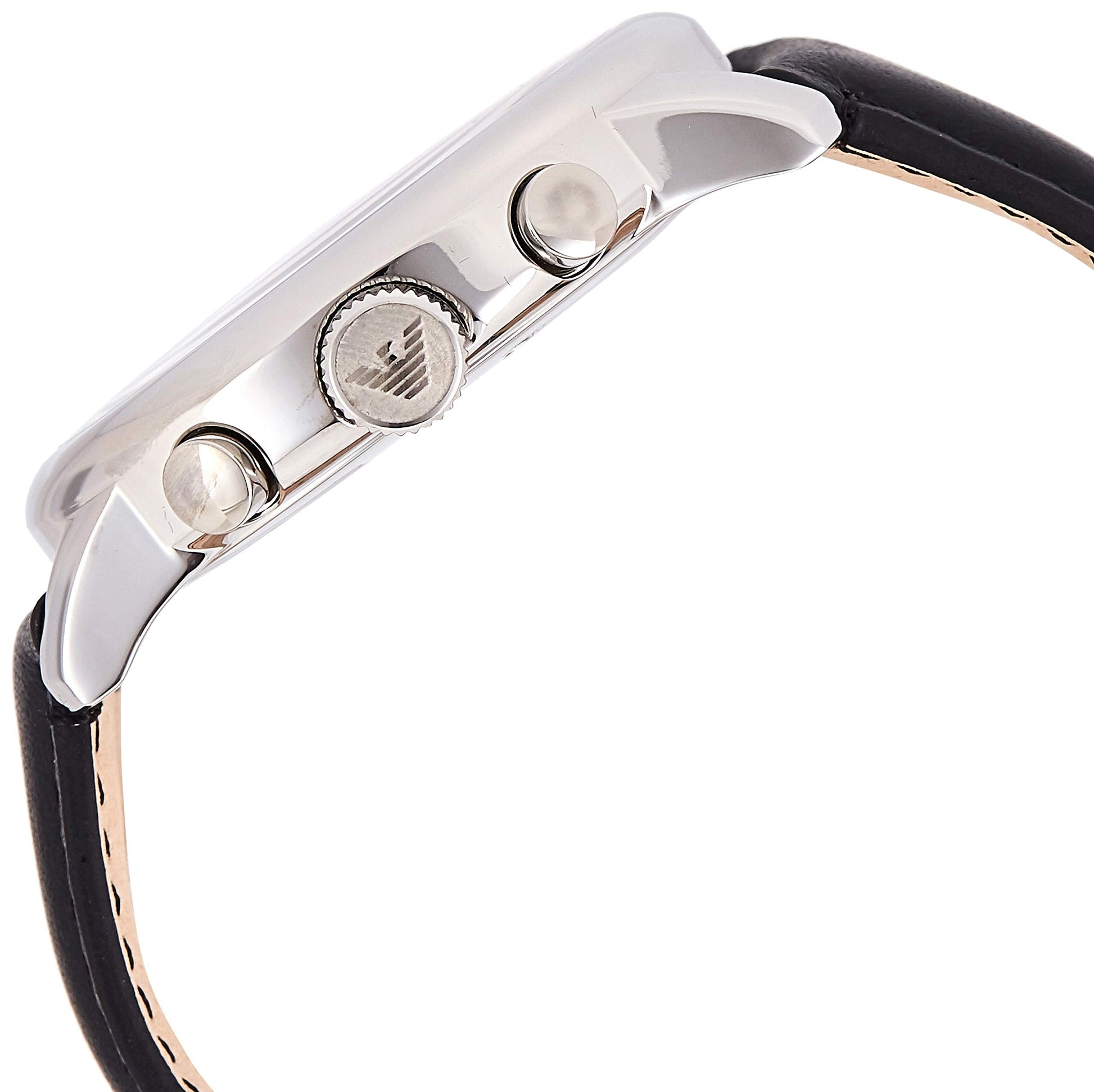 Shop Authentic Emporio Armani Classic Chronograph Black Dial Black Leather Strap Watch For Men - AR0431 - Luxxuri