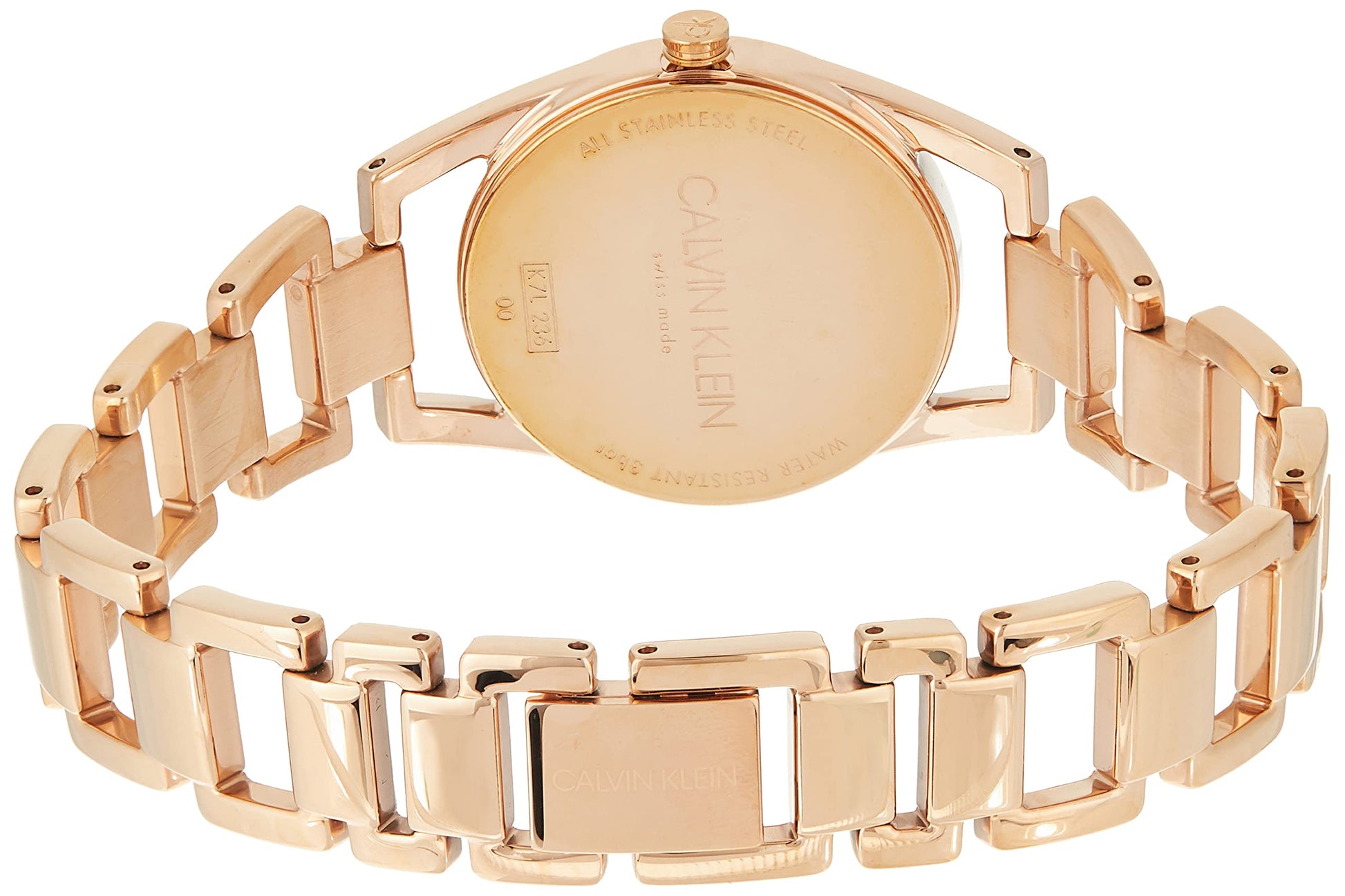 Shop Authentic Calvin Klein Dainty White Dial Rose Gold Steel Strap Watch for Women - K7L23646 - Luxxuri