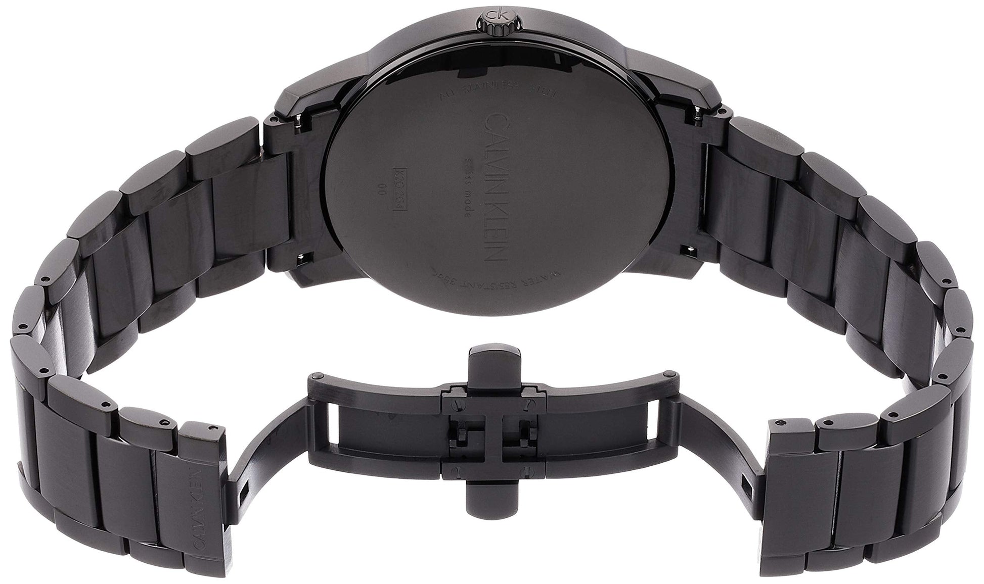 Shop Authentic Calvin Klein City Quartz Black Dial Black Steel Strap Watch for Men - K2G2G4B1 - Luxxuri