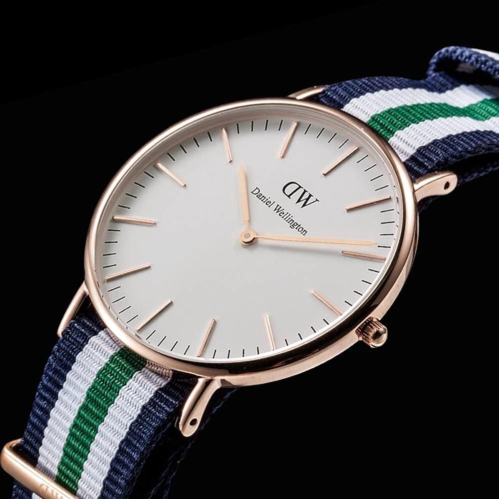 Shop Authentic Daniel Wellington Classic Nottingham White Dial Two Tone NATO Strap Watch For Men - 0108DW - Luxxuri