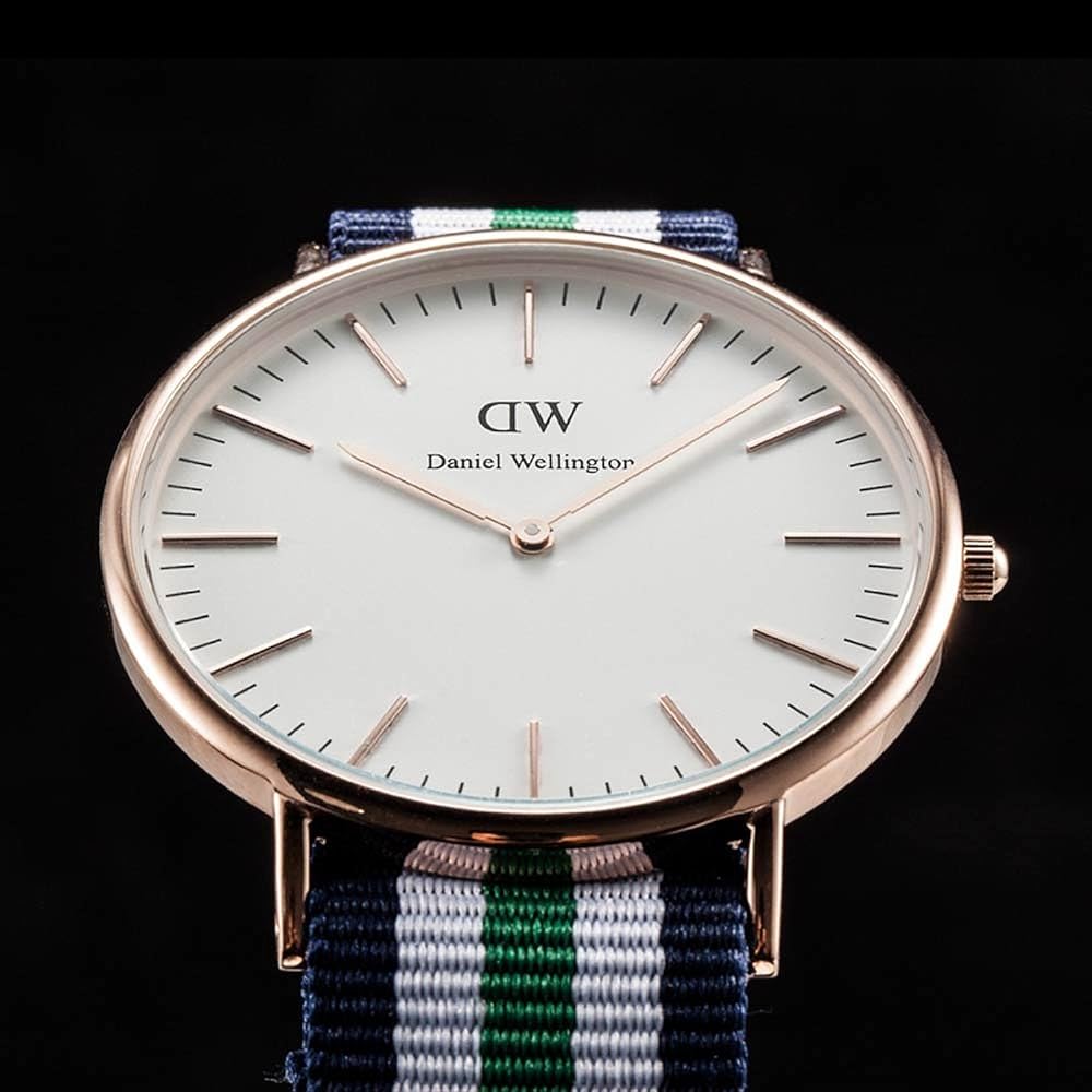 Shop Authentic Daniel Wellington Classic Nottingham White Dial Two Tone NATO Strap Watch For Men - 0108DW - Luxxuri