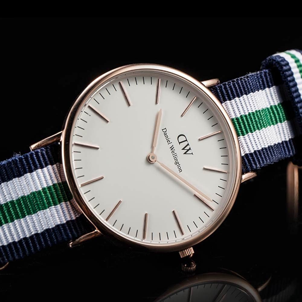 Shop Authentic Daniel Wellington Classic Nottingham White Dial Two Tone NATO Strap Watch For Men - 0108DW - Luxxuri