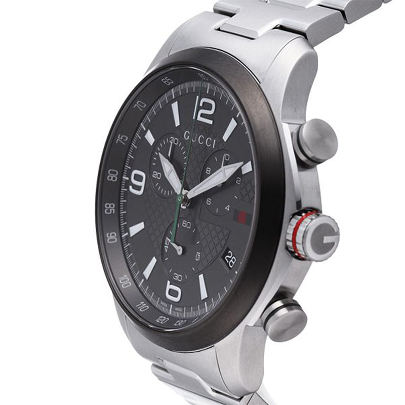 Shop Authentic Gucci G Timeless Chronograph Grey Dial Silver Steel Strap Watch For Men - YA126238 - Luxxuri
