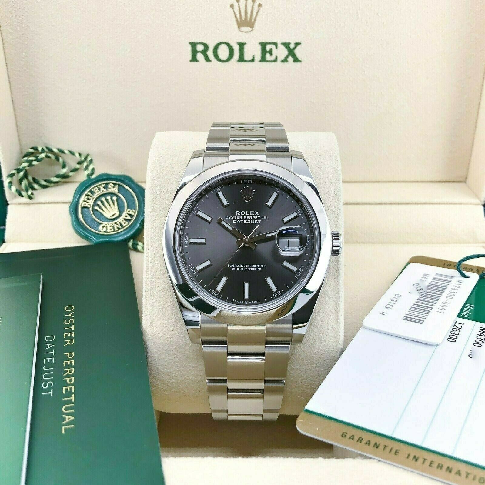 Shop Authentic Rolex Datejust 41 Oyster Grey Dial Oystersteel Strap Watch for Men - M126300-0007 - Luxxuri