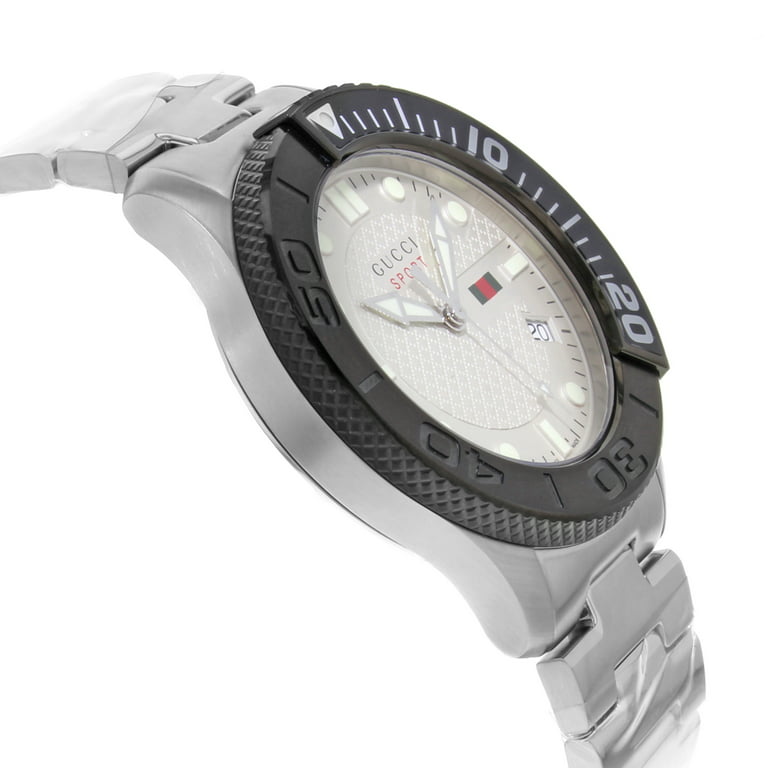 Shop Authentic Gucci G Timeless Sport White Dial Silver Steel Strap Watch For Men - YA126250 - Luxxuri
