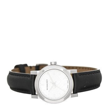 Shop Authentic Burberry The City White Dial Black Leather Strap Watch for Women - BU9206 - Luxxuri