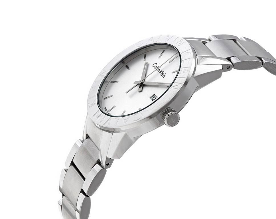 Shop Authentic Calvin Klein Steady Silver Dial Silver Steel Strap Watch for Women - K7Q21146 - Luxxuri