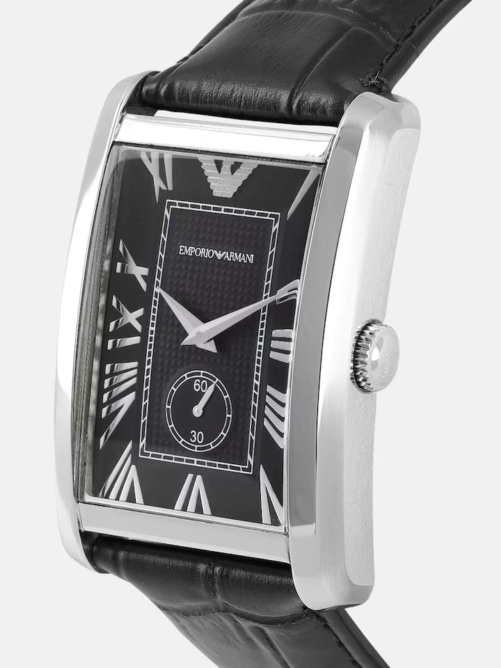 Shop Authentic Emporio Armani Classic Analog Black Dial Black Leather Strap Strap Watch For Men - AR1604 - Luxxuri