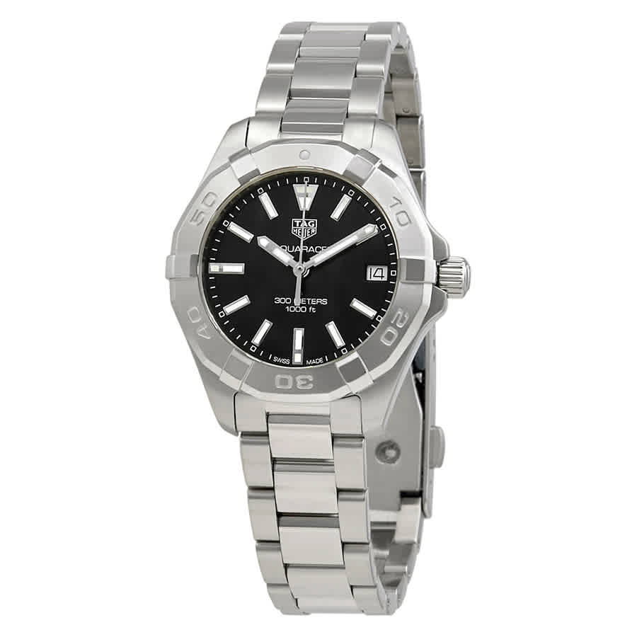 Shop Authentic Tag Heuer Aquaracer Black Dial Silver Steel Strap Watch for Women - WBD1310.BA0740 - Luxxuri