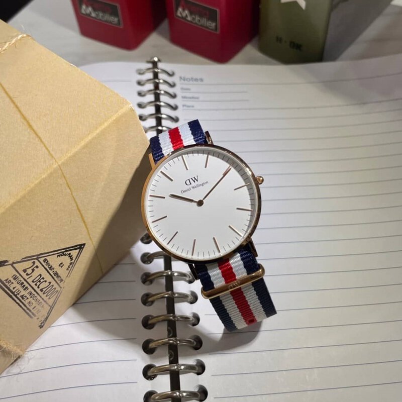 Shop Authentic Daniel Wellington Classic Canterbury White Dial Two Tone Nylon Strap Watch For Men - DW00100002 - Luxxuri