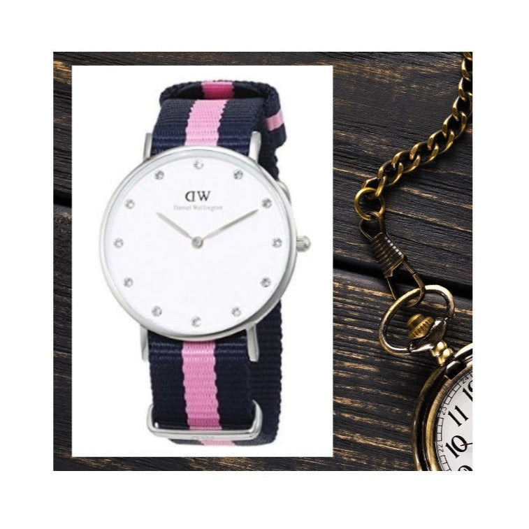 Shop Authentic Daniel Wellington Classy Winchester White Dial Two Tone NATO Strap Watch For Women - DW00100081 - Luxxuri