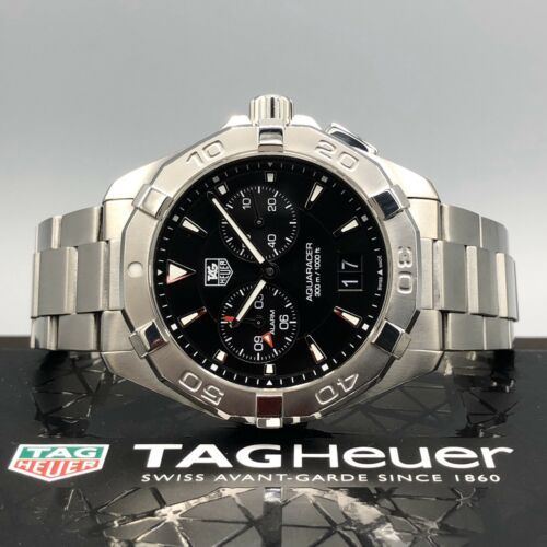 Shop Authentic Tag Heuer Aquaracer Quartz Black Dial Silver Steel Strap Watch for Men - WAY111Z.BA0928 - Luxxuri