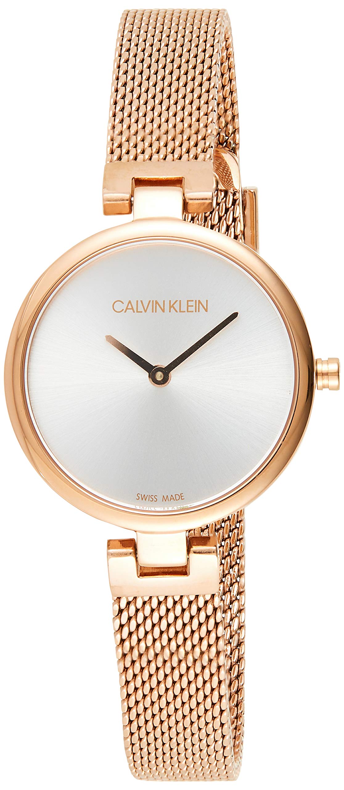 Shop Authentic Calvin Klein Even White Dial Rose Gold Mesh Bracelet Watch for Women - K7B23626 - Luxxuri
