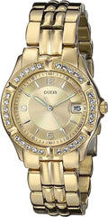 Shop Authentic Guess Dazzling Diamonds Gold Dial Gold Steel Strap Watch for Women - W85110L1 - Luxxuri