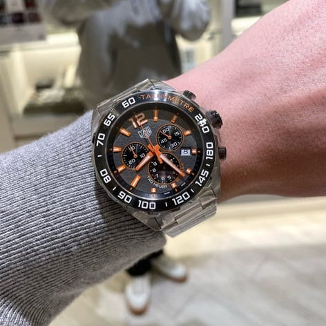 Shop Authentic Tag Heuer Formula 1 Chronograph Ceramic Black Dial Silver Steel Strap Watch for Men - CAZ101AH.BA0842 - Luxxuri