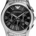 Shop Authentic Emporio Armani Classic Chronograph Black Dial Silver Steel Strap Watch For Men - AR1786 - Luxxuri