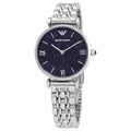 Shop Authentic Emporio Armani Gianni T Bar Dark Blue Dial Silver Stainless Steel Watch For Women - AR11091 - Luxxuri