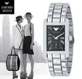 Shop Authentic Emporio Armani Classic Black Dial Silver Stainless Steel Watch For Women - AR0157 - Luxxuri