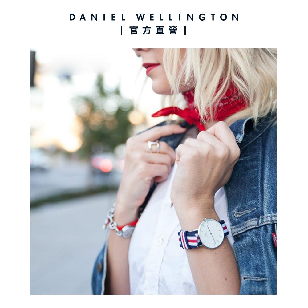 Shop Authentic Daniel Wellington Classic Canterbury White Dial Two Tone NATO Strap Watch For Women - DW00100051 - Luxxuri