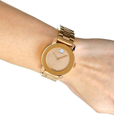 Shop Authentic Movado Bold Rose Gold Dial Rose Gold Steel Strap Watch For Women - 3600335 - Luxxuri