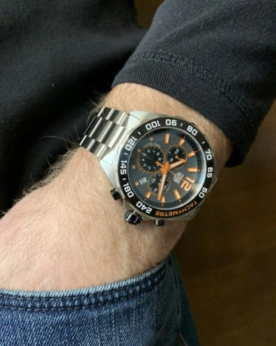 Shop Authentic Tag Heuer Formula 1 Chronograph Ceramic Black Dial Silver Steel Strap Watch for Men - CAZ101AH.BA0842 - Luxxuri