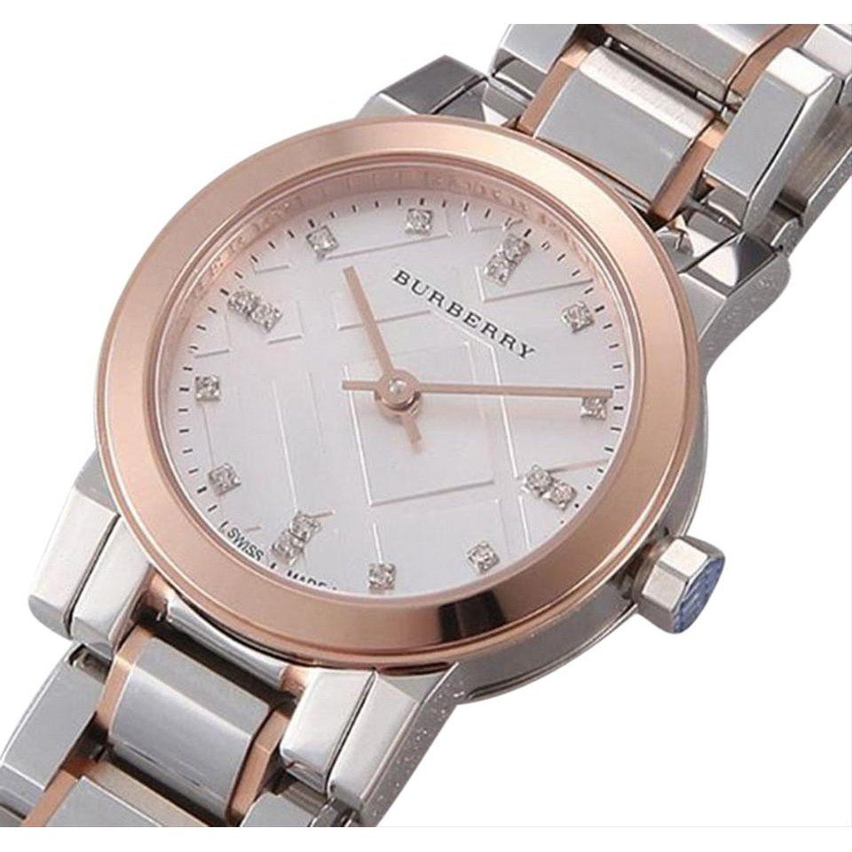 Burberry The City Silver Dial Two Tone Steel Strap Watch for Women - BU9214