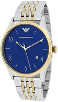 Shop Authentic Emporio Armani Classic Quartz Blue Dial Two Tone Steel Strap Watch For Men - AR1868 - Luxxuri