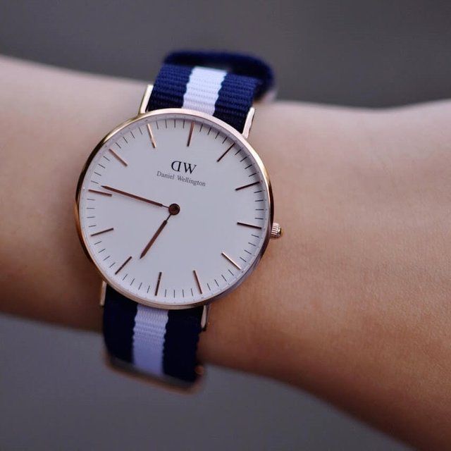 Shop Authentic Daniel Wellington Classic Glasgow White Dial Two Tone NATO Strap Unisex Watch - DW00100047 - Luxxuri