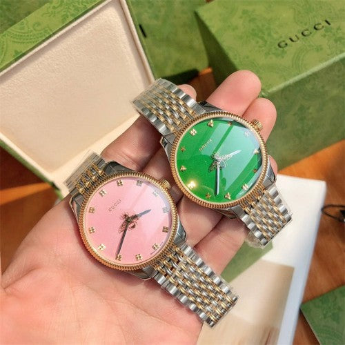 Shop Authentic Gucci G Timeless Quartz Green Dial Two Tone Steel Strap Watch For Men - YA1264182 - Luxxuri