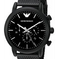 Shop Authentic Emporio Armani Sport Chronograph Black Dial Black Mesh Bracelet Watch For Men - AR1968 - Luxxuri