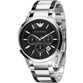 Shop Authentic Emporio Armani Classic Chronograph Black Dial Silver Steel Strap Watch For Men - AR2434 - Luxxuri