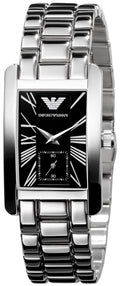 Shop Authentic Emporio Armani Classic Black Dial Silver Stainless Steel Watch For Women - AR0157 - Luxxuri