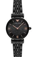 Shop Authentic Emporio Armani Gianni T Bar All Black Diamond Dial Watch For Women - AR11245 - Luxxuri