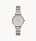 Shop Authentic Emporio Armani Gianni T-Bar Silver Dial Two Tone Steel Strap Watch For Women - AR11293 - Luxxuri