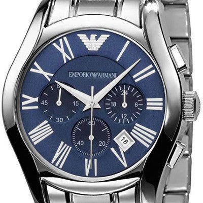 Shop Authentic Emporio Armani Classic Blue Dial Silver Steel Strap Watch For Men - AR1635 - Luxxuri